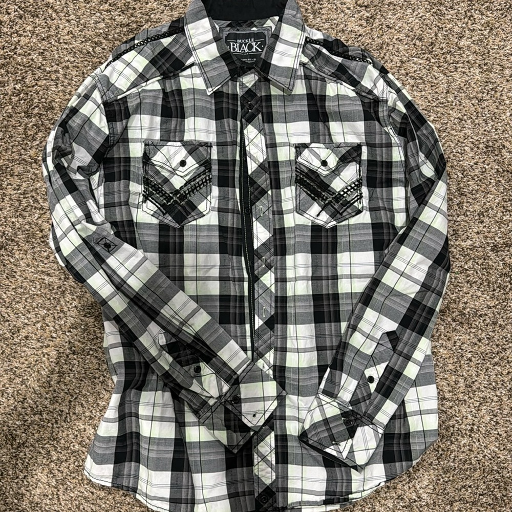 BKE Men’s Long Sleeve Button Western Style Shirt Size XL